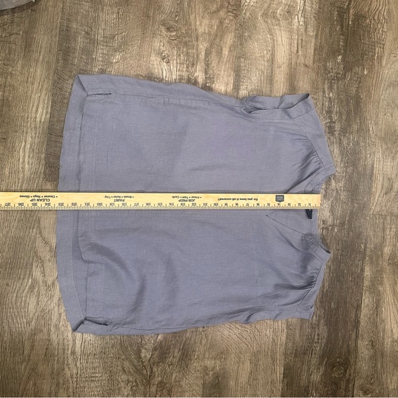 Splendid‎ Light Blue Linen Blend Blouse - Picture 6 of 9